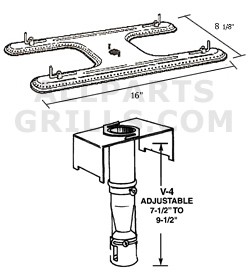 Stainless Steel "H" Burner With Venturi Tube