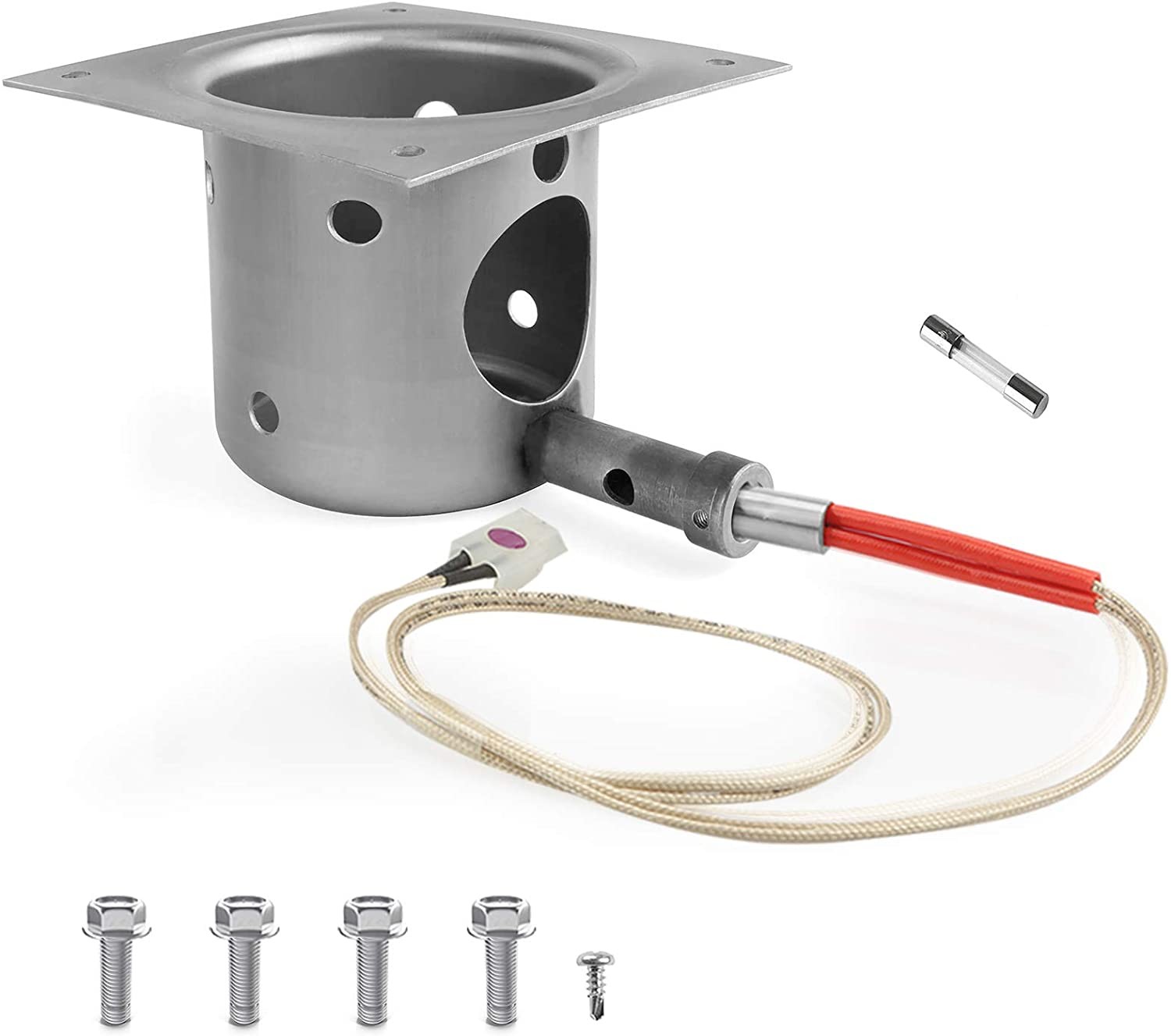 Replacement Burn Pot and Hot Rod Ignitor Kit for Traeger and Pit Boss Pellet Grills