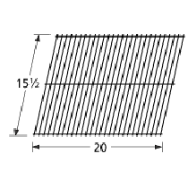 15-1/2" X 20" Porcelain Coated Steel Wire Cooking Grid