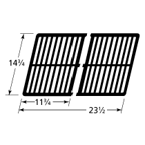 14-3/4"x 11-3/4" (2pc)  Matte Cast Iron Cook Grids