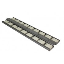 21-1/2" X 5-1/2" Stainless Steel Briquette Tray with Briquettes 